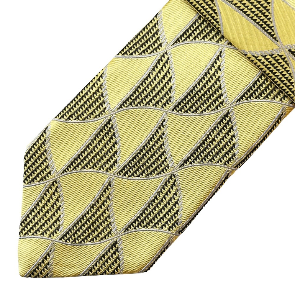 ROBERT TALBOTT BEST OF CLASS Men's Geometric‎ Neck Tie • 100% Silk • Yellow